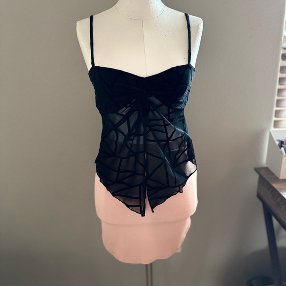 Forever 21 Tops - Sheer Geometric Spaghetti Tank Top
